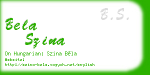 bela szina business card
